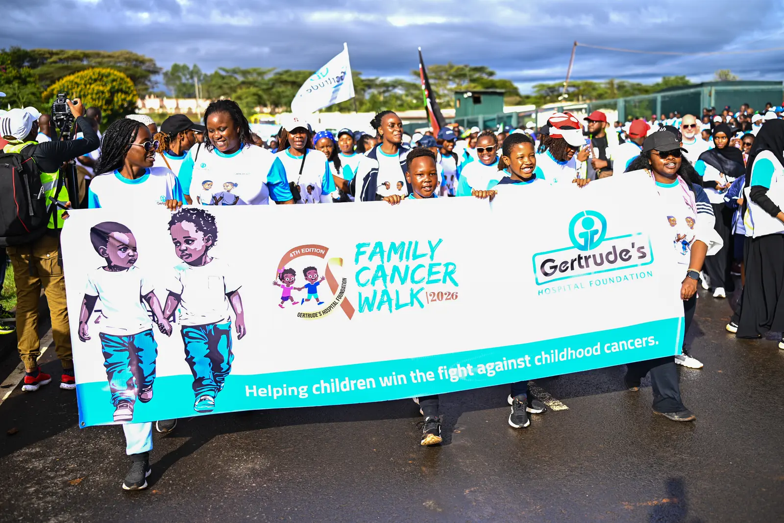 Families and supporters taking part in the 2026 Family Cancer Walk